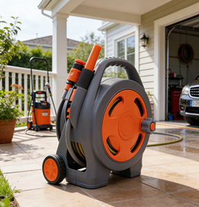 Carrito Portamangueras de Jardín de 10 Metros, ABS, Alta Presión, Ligero, Portátil, Resistente a los Rayos UV - Product Image 4