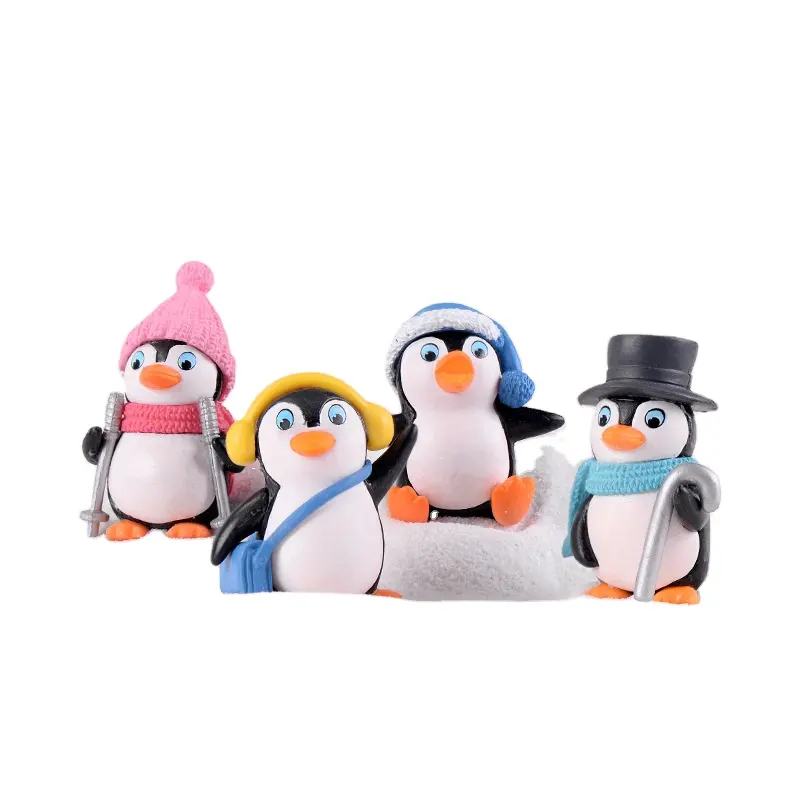 Садовый ландшафт бонсай Декор снег фигурка пингвина DIY маленькие животные украшения интерьерный стол ПВХ Смола ремесла брелок подвеска