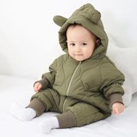 Vêtements d'hiver pour bébé, vêtements en coton pour nouveau-né, couleur unie, manches longues, barboteuse côtelée, barboteuses pour bébé, combinaisons pour filles, pull