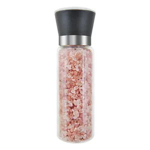 Hot Sale Large 370ml Cylindrical Portable Dry Spice Salt Pepper Grinder With Ceramic Adjustable Core