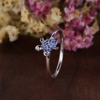 Bague d'été hawaïenne en zircone bleue, anneau Design créatif avec coquille incrustée tortue de mer, à la mode, 2021