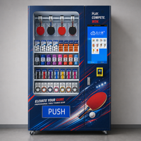 Machine distributrice de tennis de table en libre-service pour centres d'entraînement, avec services de raquettes, sur-grips, bandes de bordure et feuilles de caoutchouc