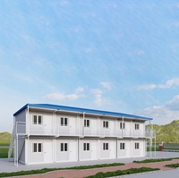 Maison préfabriquée de haute qualité à 2 chambres à coucher, 2 salles de bain, maison de ville préfabriquée à plat en acier à deux étages