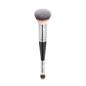 แปรงแต่งหน้าแบบสองหัว 2-in-1 สำหรับรองพื้นและคอนซีลเลอร์ แปรงแต่งหน้าแบบสองหัวสำหรับมือใหม่ แปรงปัดแก้มแบบสองหัว วัสดุอะลูมิเนียม อุปกรณ์แต่งหน้า - Product Image 5