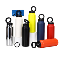 Gourde isotherme magnétique personnalisée de 24 oz en acier inoxydable avec support pour téléphone et logo, vente en gros pour le sport