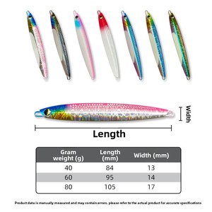 Esca Artificiale in Metallo Scamosciato a Forma di Piastra di Ferro Horse Brand per la Pesca in Mare da Barca, con Azione Rapida (Fast Jerk) e Lenta (Slow Shake) per Sgombro Spagnolo - Product Image 2
