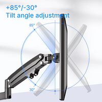 H180 ressort à gaz de bureau noir et blanc double support de bras de moniteur d'ordinateur LCD 22-32 pouces avec charge 2-12kg