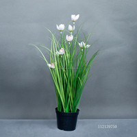 Plante artificielle en pot de 50 cm, type Bonsaï, avec 6 têtes de marguerites jaunes en faux jonc d'herbe, pour décoration de mariage, Noël, maison et bureau