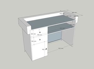 Mostrador de Recepción Moderno, Pequeño, Verde, con Logotipo Gris, <span class=keywords><strong>Fotos</strong></span> de Tienda Blancas, Económico y Elegante para Gimnasio - Product Image 6