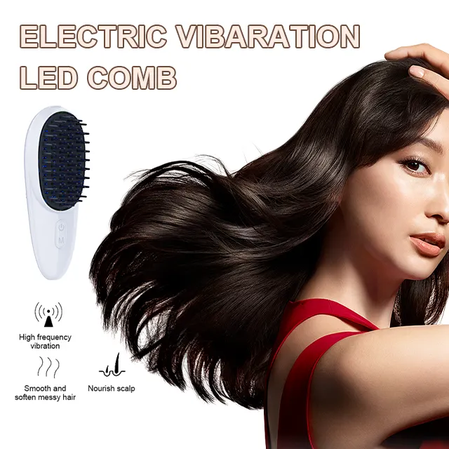 Electric Hair Growth Comb Light Therapy Vibration Hair Growth Anti-hair Loss Scalp Massager Brush Head Massager