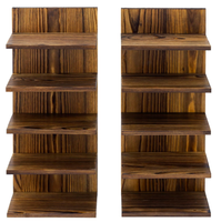 Étagère murale multifonctionnelle moderne à 5 niveaux en bois pour bijoux, sacs, pots de fleurs, organisateur pour salle de bain, salon, garage, armoire