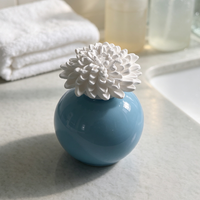 Diffuseur de parfum en céramique Finru avec bouteille d'huile essentielle, fleur en céramique, coffret cadeau d'aromathérapie pour la maison, la salle de bain, la chambre d'hôtel