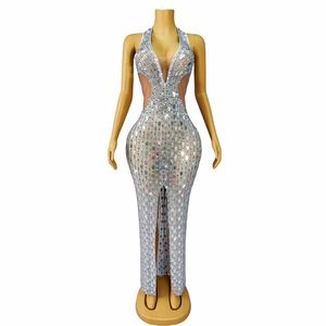 Vestido de desfile de cumpleaños con purpurina de diamantes de imitación Sexy, vestido de baile para mujer, Vestido largo de banquete para discoteca, ropa de fiesta, vestido de noche de graduación - Product Image 1