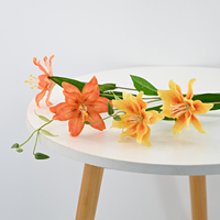 Elegante Doppelblüten-Lilie mit 2 Köpfen, Künstliche Seidenblume, 69cm Langer Stiel, Realistisch für Tischdekoration, Hochzeit, Heim und Partydekoration