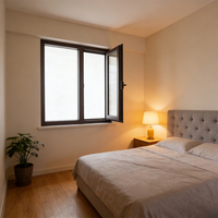Ventanas de aluminio con toldo, resistentes a impactos, diseñadas a medida, con rotura de puente térmico y doble acristalamiento