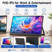 Monitor Portátil USB-C de 15.6 Pulgadas, 1920x1080 IPS, Pantalla de Viaje para Laptop, PC, Teléfono, Consola de Juegos, con Cubierta Inteligente y Soporte