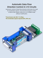 Convertidor de Comunicación Bidireccional Pasivo RS232 a RS485 DTECH DT-9015