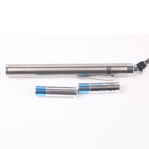 Portable 3W LED Stylo Flash Lumière Mini Lumière Jaune En Acier Inoxydable EDC Urgence Médicale <span class=keywords><strong>Camping</strong></span> T6 AA Clip Étanche - Product Image 1