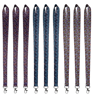 Halloween Theme Terror Elements Pumpkin Pattern Polyester Lanyard for hang Id Card with Metal Hook