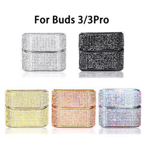 Étui Cylindrique Scintillant en Gros pour Samsung Galaxy Buds 3 3Pro 2 2Pro Pro Live FE, Coque PC+Zircon - Product Image 3