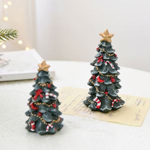 Resin Ornament <b>Xmas</b> Figurine Tabletop Decor Crafts <b>Mini</b> Christmas <b>Tree</b> Decorations for Wedding Party - Product Image 1
