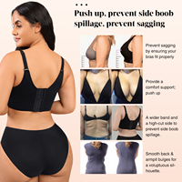 Soutien-Gorge sans Bretelles Gainant Intégré à Bonnets Profonds pour le Dos, Soutien-Gorge Remonte-Sein Modelant sans Couture Grande Taille pour Femmes