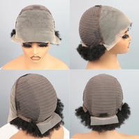 Perruques courtes coupe pixie en cheveux humains, perruques afro en dentelle frontale, vente en gros, perruques brésiliennes brutes pas chères, sans colle, pour femmes noires
