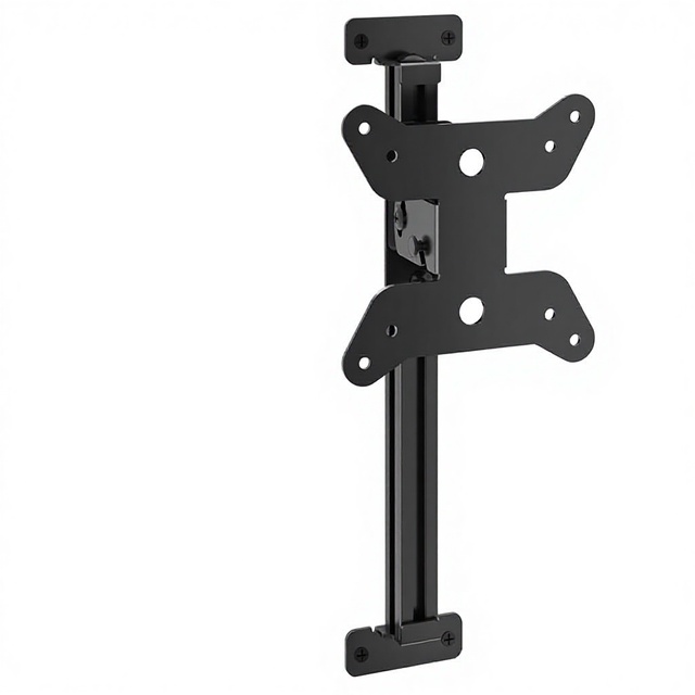 Height Adjustable 17-32 Inch Single Monitor Wall Mount Bracket Fits 1 Screen Max VESA 75x75mm 100x100mm Black Screws
