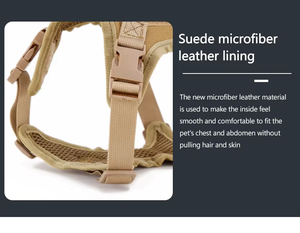 Harness Anjing Taktis Hitam yang Dapat Disesuaikan, Tahan Lama, untuk Anjing Kecil, Pola Solid, Bahan Nylon Berlapis, Fitur Dekorasi Pita, untuk Berjalan dan Latihan - Product Image 5