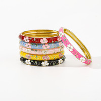 Aksesoris Pesta Wanita Gaya Cina Retro Berlapis Emas Lukisan Enamel Desain Geometris Sederhana Grosir Drop Oil