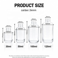 Flacon compte-gouttes vide en verre transparent pour huiles essentielles, avec pompe à bulbe en caoutchouc et bouchon à vis, 30ml 50ml 100ml 120ml, vente en gros pour sérum, usine OEM