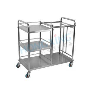 Red Star Hospital Trolley 90x42x86cm 3 Layers Stainless Steel Medical Cart For Hospital And Hotel Use - Product Image 1