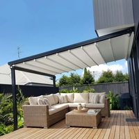 Vente flash - Auvent rétractable motorisé imperméable, coupe-vent et anti-UV, robuste, pour terrasse, balcon, patio, jardin