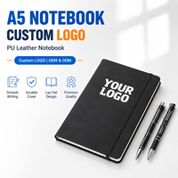 Libreta de Negocios Personalizada con Logotipo, Tamaño A5, Cuero PU, Color Negro, Fabricante de Libretas de Oficina
