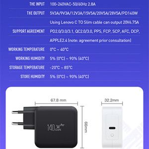 <span class=keywords><strong>Chargeur</strong></span> rapide 140W avec technologie GaN, prise EU, USB-C PD3.1, type C, une seule sortie, pour <span class=keywords><strong>Apple</strong></span> iPhone, Macbook, téléphone, ordinateur portable, marque privée - Product Image 2