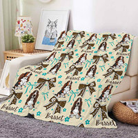 Couverture en flanelle imprimée avec un adorable motif de chien, couverture en polaire douce et confortable pour canapé, lit, décoration de la maison, couvertures personnalisées