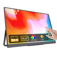 Moniteur portable Eimio Slim 15,6 pouces 4K tactile, 6 ms, 75 mm, compatible VESA, écran tactile pour les voyages, double écran, utilisation à domicile ou au bureau