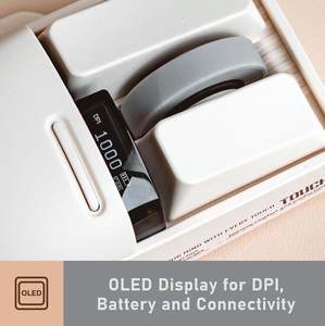 Ratón Inalámbrico Retro Gris LOFREE, Táctil, PBT, 4000 DPI, Pantalla OLED, Receptor USB para Conexión <span class=keywords><strong>Bluetooth</strong></span> y Cableada, Recargable para <span class=keywords><strong>Mac</strong></span> - Product Image 3