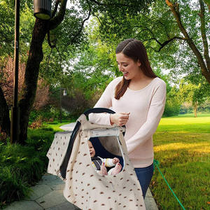 Vente en gros de couverture d'allaitement poncho réglable 3 en 1 anti-moustique matériau mousseline respirante <span class=keywords><strong>housse</strong></span> de siège de voiture pour bébé - Product Image 5