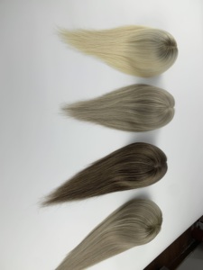 Topper pour femmes en cheveux vierges, closure en dentelle 3x5, base fine, mono, couleur blond cendré, provenance d'un seul donneur, tendance 2024, en stock - Product Image 3