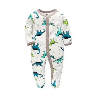 Manufacturer Wholesale Embroidery Autumn Winter Pure Cotton New Born Baby Boys And Girls Romper Jumpsuit Clothing Online