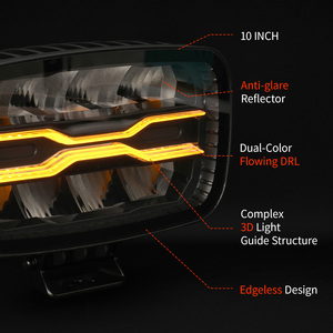 ไฟขับขี่ LED E-mark 9 นิ้ว 180W ระยะไกล แสงคู่ สีขาว-เหลืองอำพัน DRL ไฟไล่ตาม <span class=keywords><strong>12v</strong></span> 9 นิ้ว ไฟเสริมสำหรับรถบรรทุก ได้รับการรับรอง E9 มาตรฐาน IP68 - Product Image 2