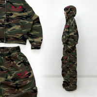 Ensemble survêtement homme en coton 100% avec sweat à capuche et pantalon de jogging imprimé camouflage de haute qualité, grande taille