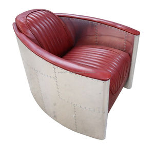 Sofá aviador de cuero auténtico negro Vintage de diseño de fábrica, sofá de Loft Industrial de 3 plazas, muebles hechos a mano, producto a granel - Product Image 2