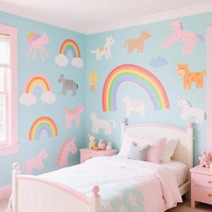 Fresque Murale Personnalisée pour Chambre d'Enfant, Papier Peint Dessin Animé Écologique Imprimé aux UV, Sticker Mural de Tête de Lit - Product Image 5