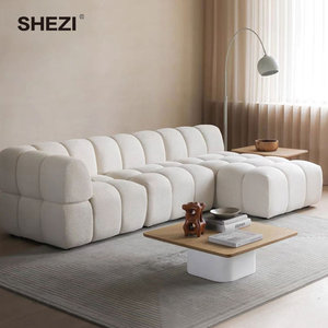 Sofá Modular en Forma de L, Diseño Nórdico, Color Beige, Cómodo, para Sala de Estar, Marca SHEZI, Suministro de Fábrica - Product Image 1