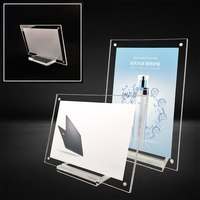 Support de signalétique en acrylique transparent A4, présentoir de table en plastique, support de menu vertical avec base triangulaire