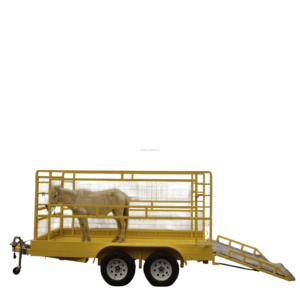 Remolque Ganadero de Doble Eje de Alta Resistencia con Jaula de Seguridad Completa y Rampa de Carga Plegable, para Transporte de Animales de Granja y Equipos - Product Image 2