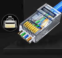 Linkwylan connecteurs réseau à prise modulaire CAT6 CAT5e Pass pour EZ RJ45 UTP 1.0-1.1mm trous d'épingle pour câble Ethernet PC pour l'alimentation