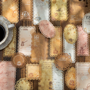 Lot de 10 feuilles de papier brun ajouré en dentelle, série vintage, pour fond de carte - Product Image 2